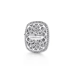 Discount Gabriel & Co. Mosaic - 925 Sterling Silver Bujukan White Sapphire and Blue Topaz Stud Earrings with Blue and Dust Blue Enamel