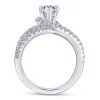 Gabriel & Co. Mystic - 14K White Gold Pear Shape Halo Diamond Engagement Ring