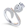 Discount Gabriel & Co. Mystic - 14K White-Rose Gold Pear Shape Halo Diamond Engagement Ring
