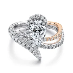 Discount Gabriel & Co. Mystic - 14K White-Rose Gold Pear Shape Halo Diamond Engagement Ring