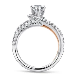 Discount Gabriel & Co. Mystic - 14K White-Rose Gold Pear Shape Halo Diamond Engagement Ring