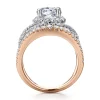 Gabriel & Co. Naples - 14K White-Rose Gold Round Halo Diamond Engagement Ring