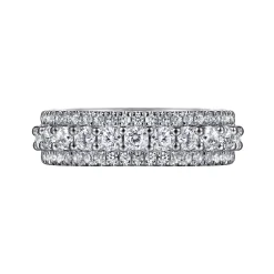 Hot Gabriel & Co. Nash - Wide 14K White Gold Diamond Anniversary Band - 1 ct