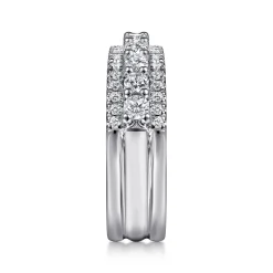 Hot Gabriel & Co. Nash - Wide 14K White Gold Diamond Anniversary Band - 1 ct