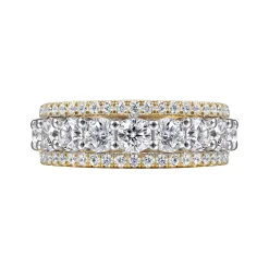 Best Gabriel & Co. Nash - Wide 14K White-Yellow Gold Diamond Anniversary Band - 1.9 ct