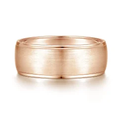 Discount Gabriel & Co. Nathaniel - 14K Rose Gold 8mm - Men's Wedding Band in Satin Finish