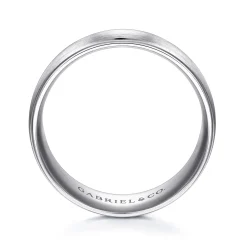 Clearance Gabriel & Co. Nathaniel - 14K White Gold 8mm - Men's Wedding Band in Satin Finish