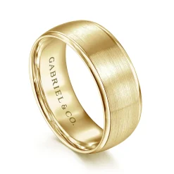 Hot Gabriel & Co. Nathaniel - 14K Yellow Gold 8mm - Men's Wedding Band in Satin Finish