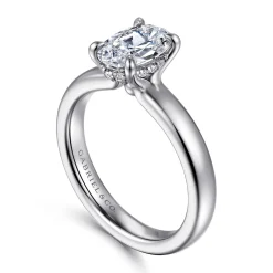 Gabriel & Co. Neema - 18K White Gold Oval Diamond Engagement Ring