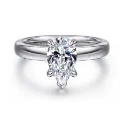 Sale Gabriel & Co. Neema - 18K White Gold Pear Shape Diamond Engagement Ring