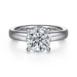 Hot Gabriel & Co. Neema - 14K White Gold Round Diamond Engagement Ring