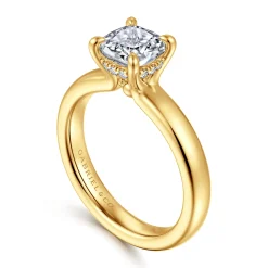 Gabriel & Co. Neema - 18K Yellow Gold Cushion Cut Diamond Engagement Ring
