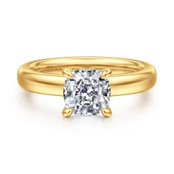 Gabriel & Co. Neema - 18K Yellow Gold Cushion Cut Diamond Engagement Ring