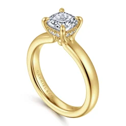 Gabriel & Co. Neema - 14K Yellow Gold Cushion Cut Diamond Engagement Ring