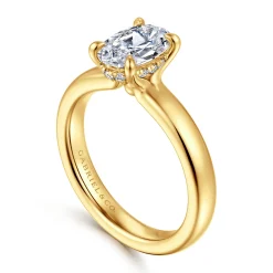 Gabriel & Co. Neema - 18K Yellow Gold Oval Diamond Engagement Ring