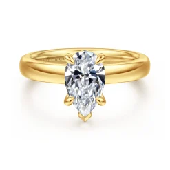 Outlet Gabriel & Co. Neema - 18K Yellow Gold Pear Shape Diamond Engagement Ring