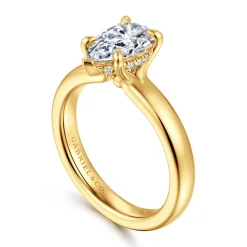 Outlet Gabriel & Co. Neema - 18K Yellow Gold Pear Shape Diamond Engagement Ring