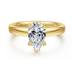 Best Gabriel & Co. Neema - 14K Yellow Gold Pear Shape Diamond Engagement Ring