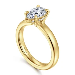 Best Gabriel & Co. Neema - 14K Yellow Gold Pear Shape Diamond Engagement Ring