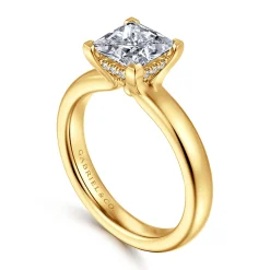 Discount Gabriel & Co. Neema - 18K Yellow Gold Princess Cut Diamond Engagement Ring