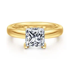 Discount Gabriel & Co. Neema - 18K Yellow Gold Princess Cut Diamond Engagement Ring