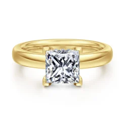 Hot Gabriel & Co. Neema - 14K Yellow Gold Princess Cut Diamond Engagement Ring