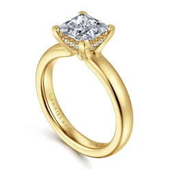 Hot Gabriel & Co. Neema - 14K Yellow Gold Princess Cut Diamond Engagement Ring