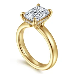 Hot Gabriel & Co. Neema - 14K Yellow Gold Radiant Cut Diamond Engagement Ring