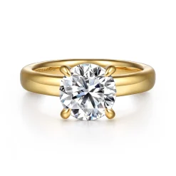 Clearance Gabriel & Co. Neema - 14K Yellow Gold Round Diamond Engagement Ring
