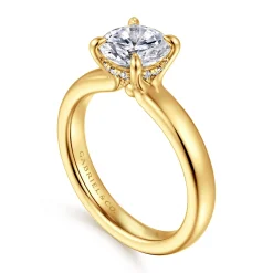 Outlet Gabriel & Co. Neema - 18K Yellow Gold Round Diamond Engagement Ring