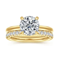 Discount Gabriel & Co. Neema - 14K Yellow Gold Round Diamond Engagement Ring