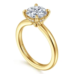 Discount Gabriel & Co. Neema - 14K Yellow Gold Round Diamond Engagement Ring