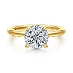 Discount Gabriel & Co. Neema - 14K Yellow Gold Round Diamond Engagement Ring