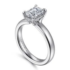 Discount Gabriel & Co. Neema - Platinum Emerald Cut Diamond Engagement Ring