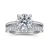 Sale Gabriel & Co. Nelia - 14K White Gold Round Lotus Diamond Engagement Ring