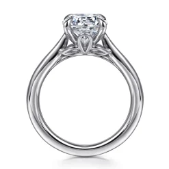 Sale Gabriel & Co. Nelia - 14K White Gold Round Lotus Diamond Engagement Ring