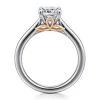 Discount Gabriel & Co. Nelia - 14K White-Rose Gold Cushion Cut Lotus Diamond Engagement Ring