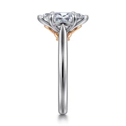 Outlet Gabriel & Co. Nelia - 14K White-Rose Gold Marquise Shape Lotus Diamond Engagement Ring