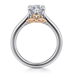 Outlet Gabriel & Co. Nelia - 14K White-Rose Gold Marquise Shape Lotus Diamond Engagement Ring
