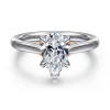 Sale Gabriel & Co. Nelia - 14K White-Rose Gold Pear Shape Lotus Diamond Engagement Ring