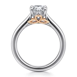Sale Gabriel & Co. Nelia - 14K White-Rose Gold Pear Shape Lotus Diamond Engagement Ring
