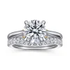 New Gabriel & Co. Nelia - 14K White-Yellow Gold Round Lotus Diamond Engagement Ring