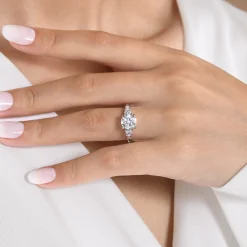 Online Gabriel & Co. Nella - 14K White Gold Five Stone Round Diamond Engagement Ring