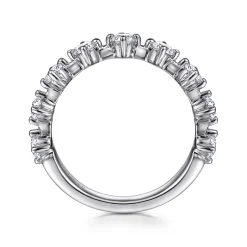 Sale Gabriel & Co. Nice - 14K White Gold Single Prong Diamond Anniversary Band - 0.8 ct