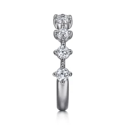 Sale Gabriel & Co. Nice - 14K White Gold Single Prong Diamond Anniversary Band - 0.8 ct