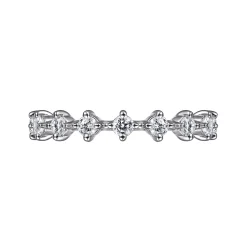 Clearance Gabriel & Co. Nice - 14K White Gold Single Prong Diamond Anniversary Band - 0.4 ct