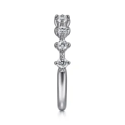 Clearance Gabriel & Co. Nice - 14K White Gold Single Prong Diamond Anniversary Band - 0.4 ct
