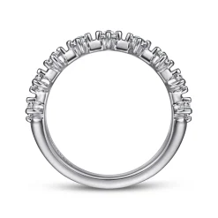 Clearance Gabriel & Co. Nice - 14K White Gold Single Prong Diamond Anniversary Band - 0.4 ct
