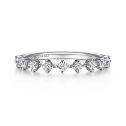 Outlet Gabriel & Co. Nice - 14K White Gold Single Prong Diamond Anniversary Band - 0.25 ct