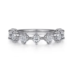 Online Gabriel & Co. Nice - 14K White Gold Single Prong Diamond Anniversary Band - 1.05 ct
